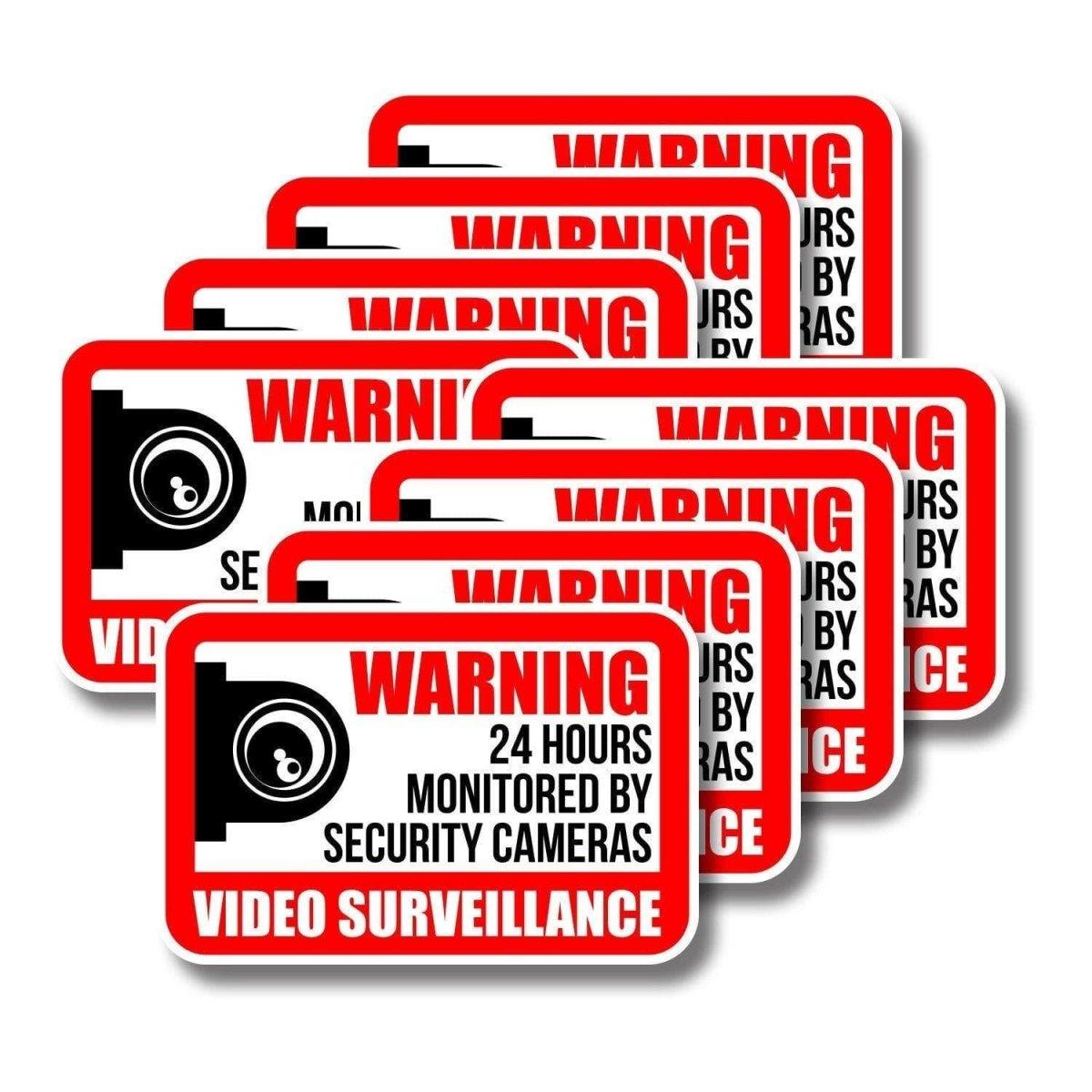 Set of 10 video surveillance warning signs.
