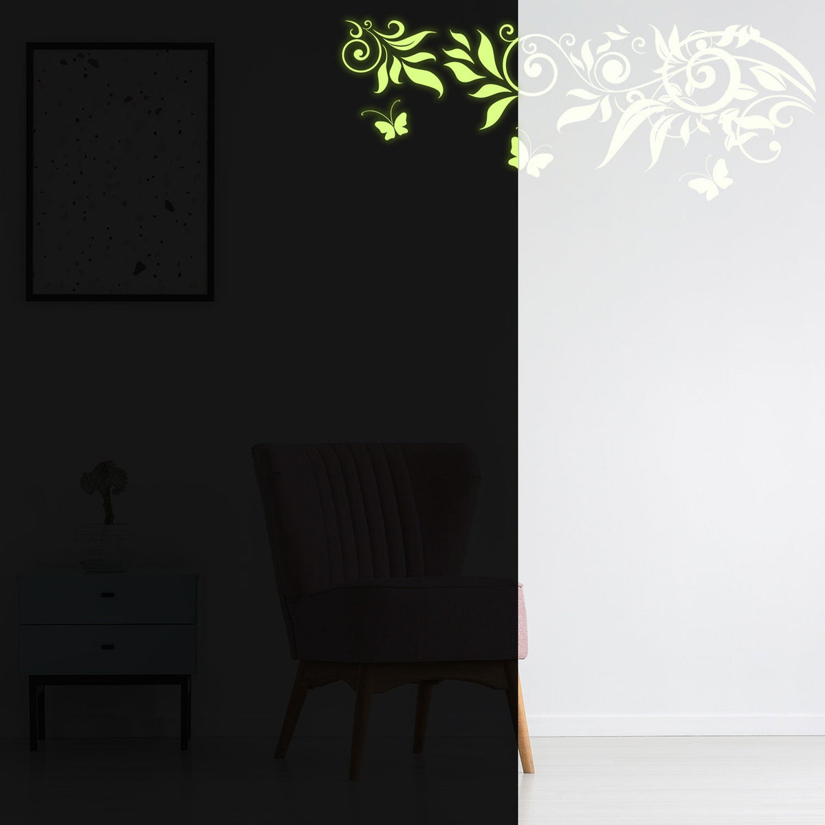 Alternate product presentation of Glow At Night Decal Branch Wall Sticker.