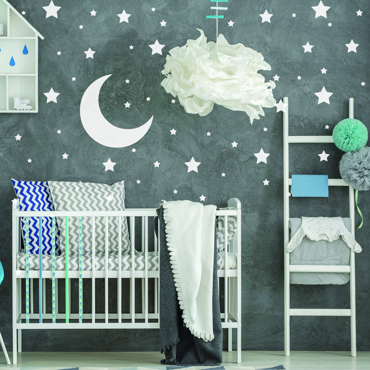Additional product detail of 220x White Stars Wall Stickers.