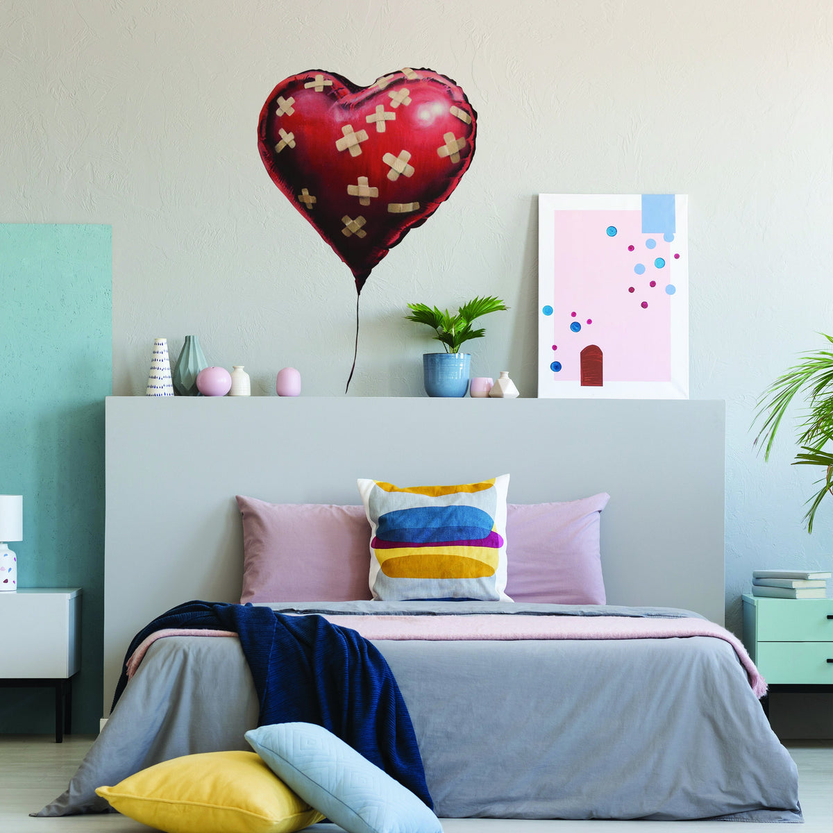 Alternate gallery view of Artist Heart Balloon Vinyl Wall Sticker.
