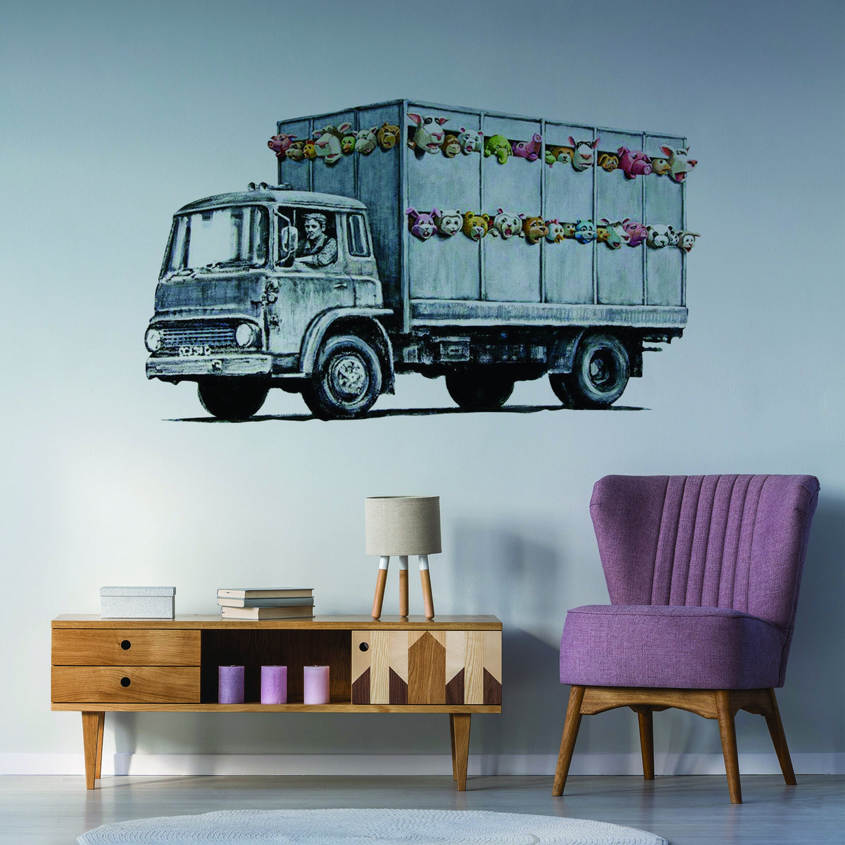 Additional product detail of Artist Animal Truck Vinyl Wall Sticker.