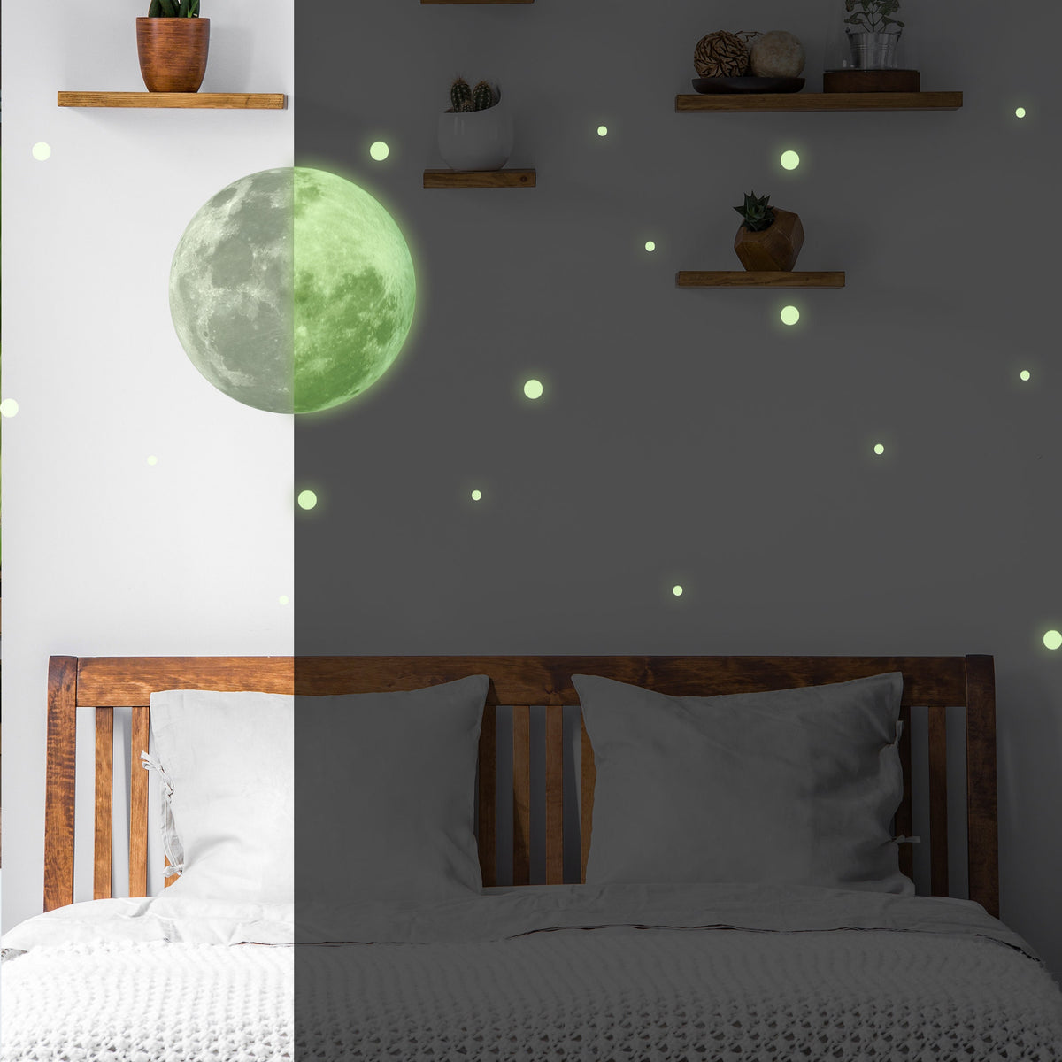 Additional product detail of Glow In The Dark Full Moon And Star Wall Sticker.