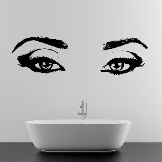 Alternate product presentation of Woman Eyes Sticker Bedroom Wall Decor For Women.
