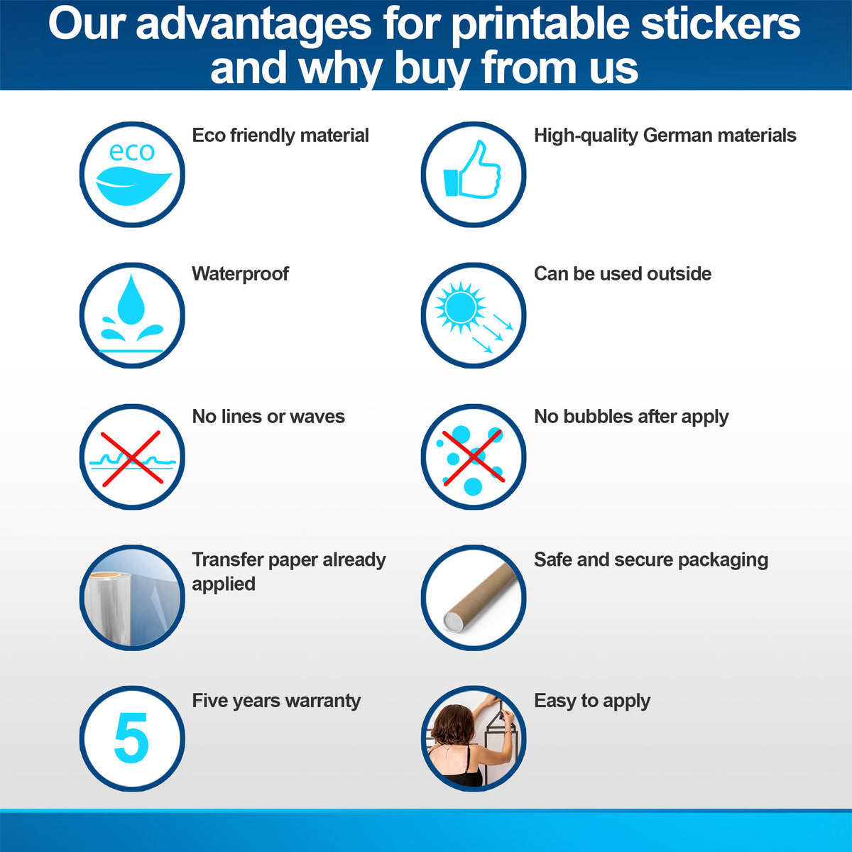 Vinyl sticker product comparison infographic