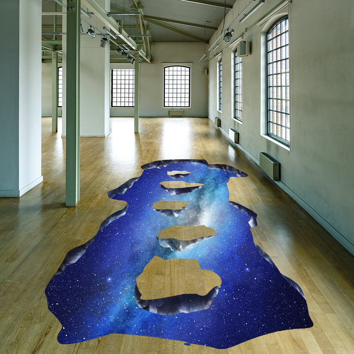 3D galaxy portal floor decal, space illusion Design 1