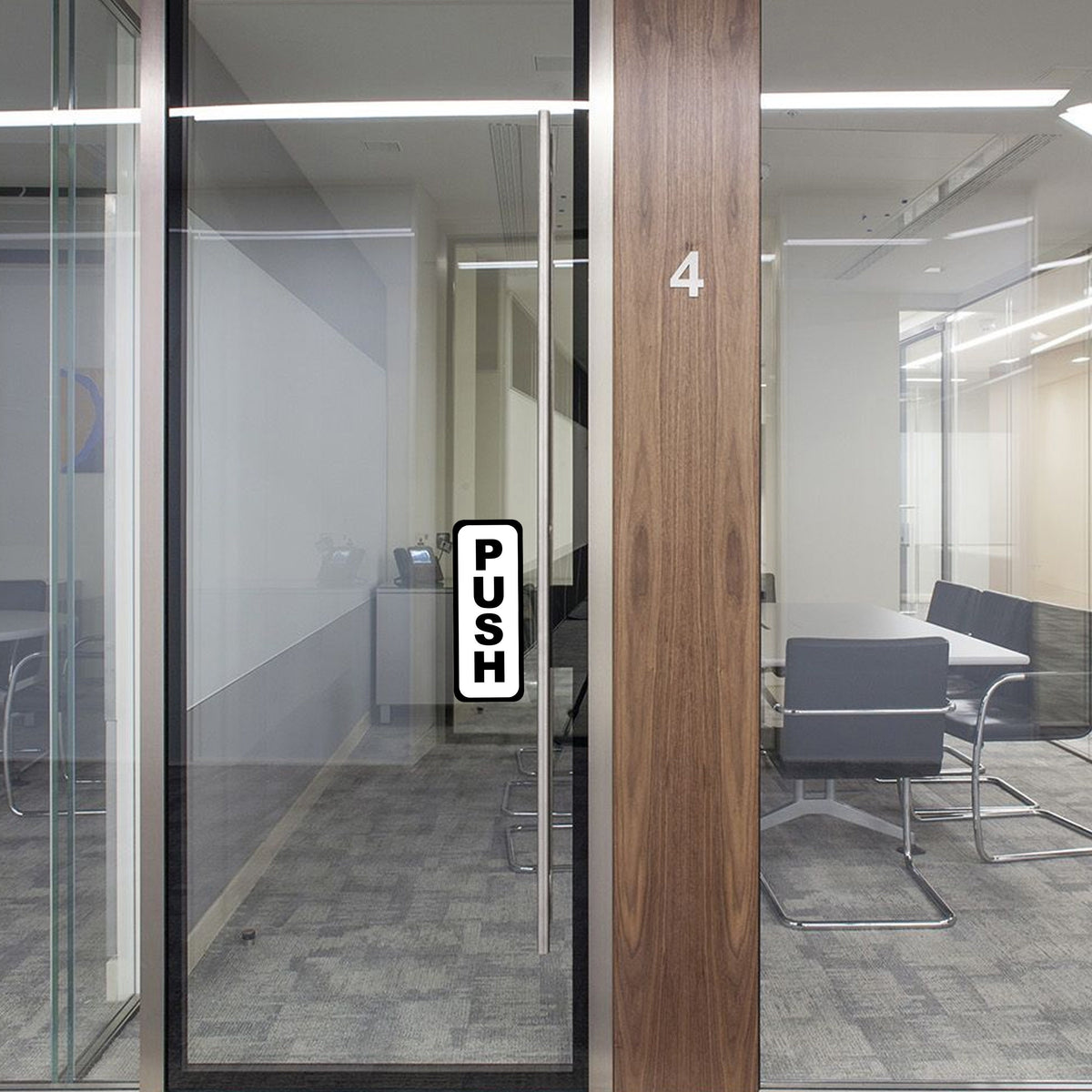 Product gallery view of 4x Push Pull Door Vertical Sticker Sign For To Open And Close.