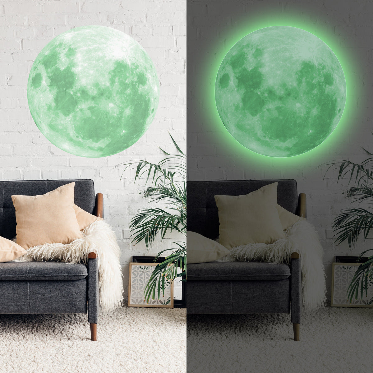 Alternate product view of Glow In The Dark Moon Wall Sticker.