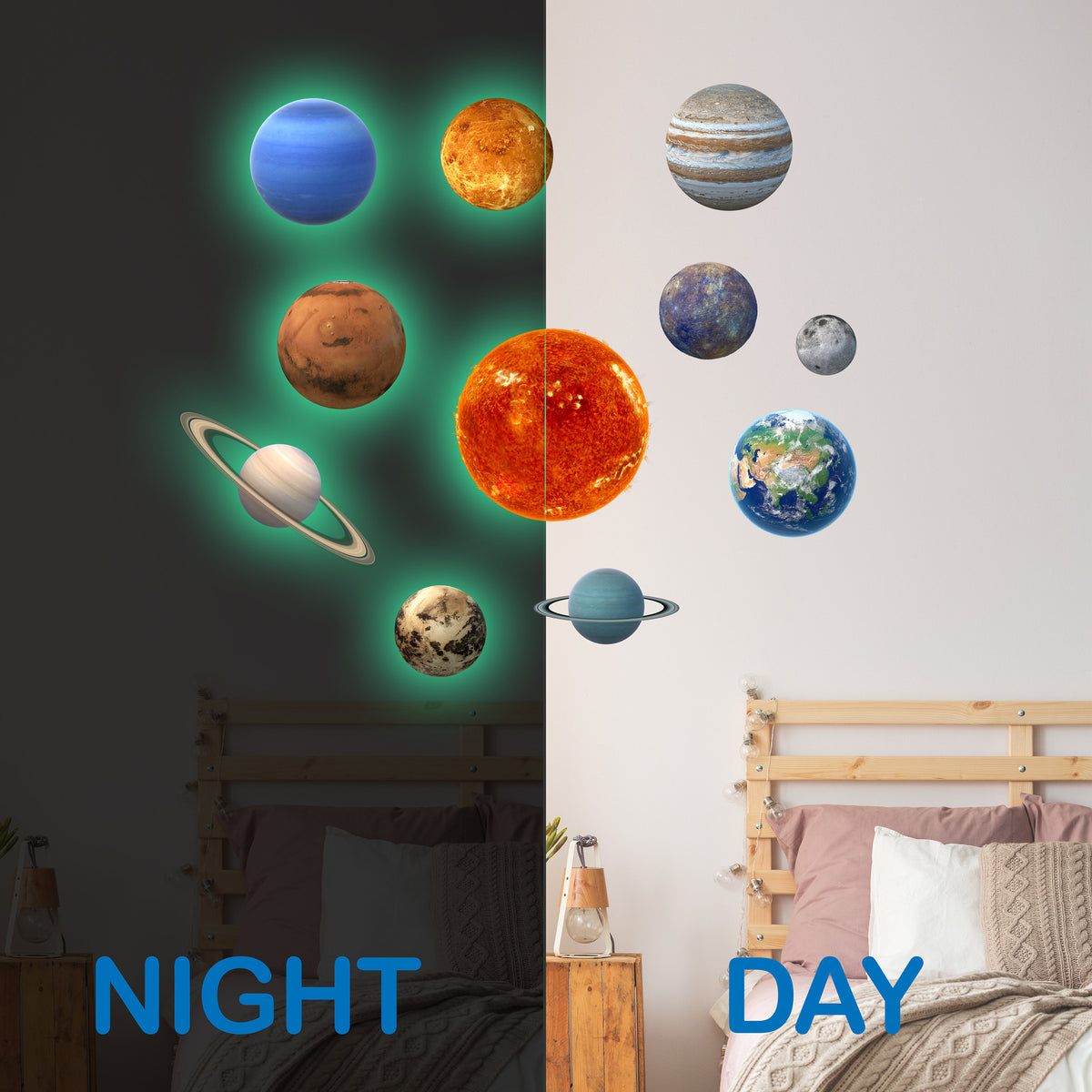 Additional product view of Glow In The Dark Planet Wall Decals.