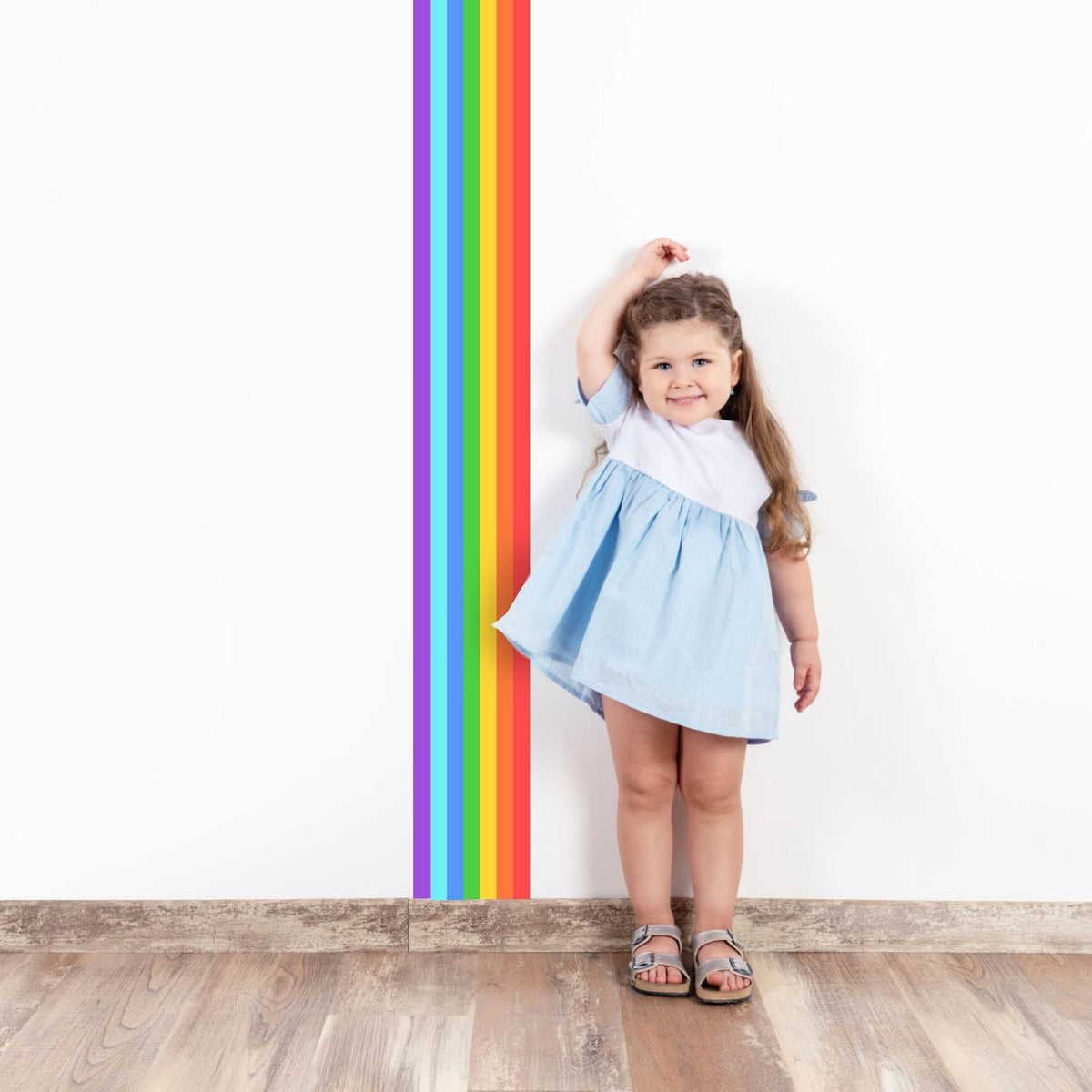 Rainbow Stripe Sticker - Birthday Party Border Strip Vinyl Decal Decoration For Nursery Baby Kid.