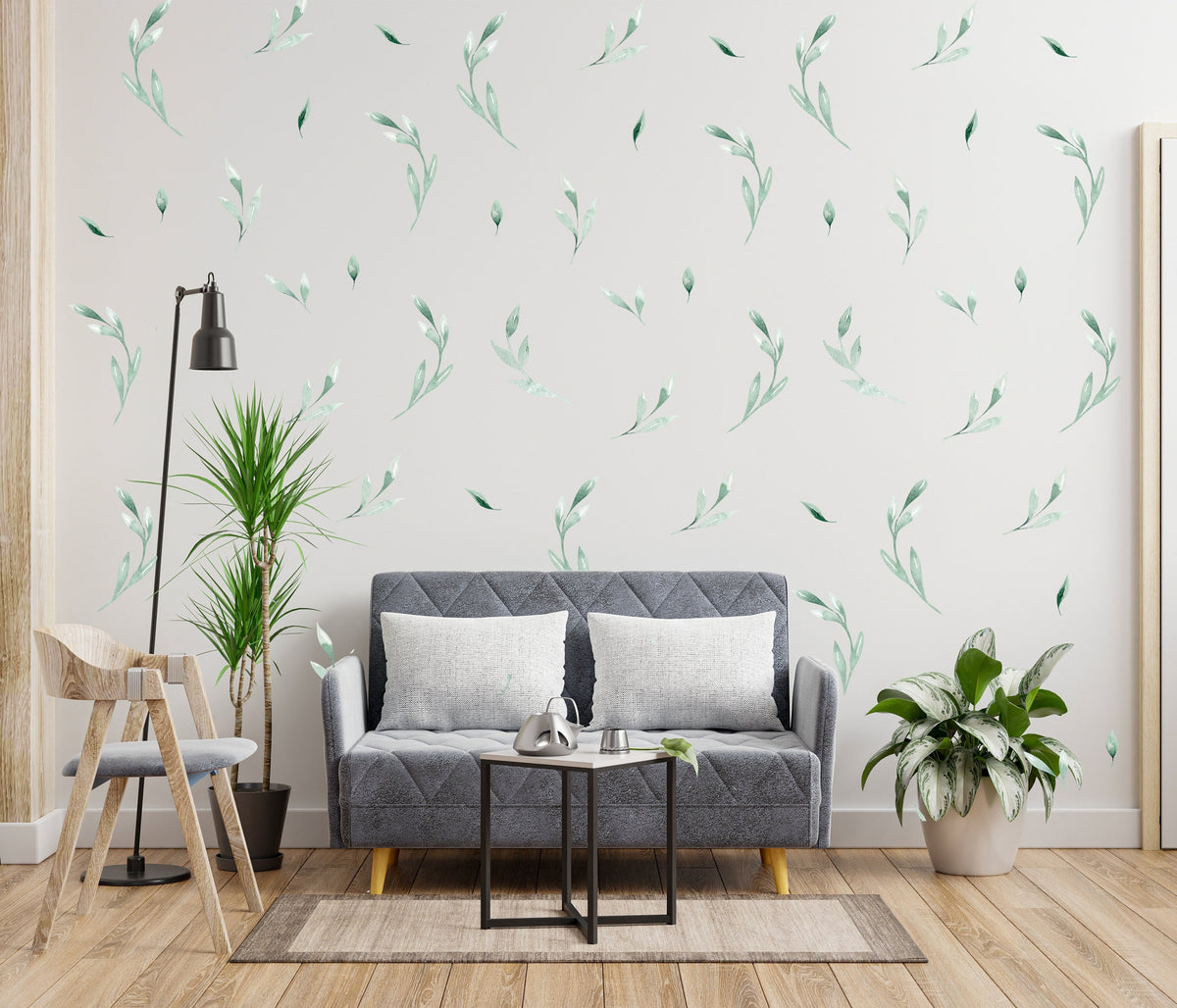 Alternate product presentation of Leaf Wall Decor Stickers.