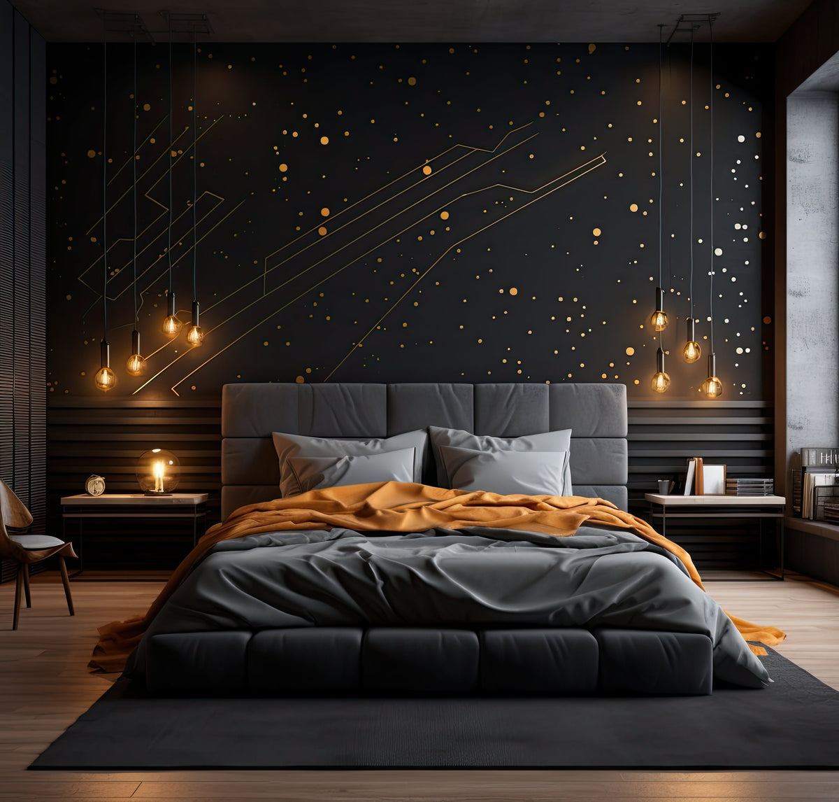 Alternate product presentation of Gold Thin Lines & Circle Dots Stickers.