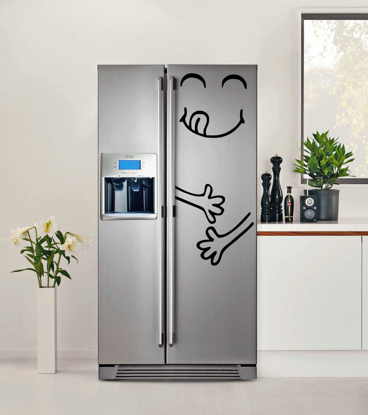 Kitchen Fridge Door Vinyl Cute Sticker - The Funny Die Cut Set Art Food Refrigerator Freezer Decal