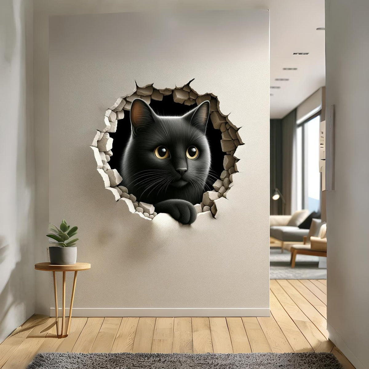Vinyl wall sticker for cat lovers.