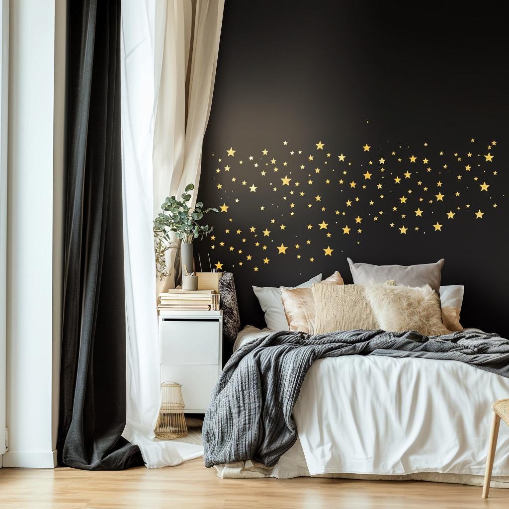 Printed vinyl decal artwork showing 300 individual vinyl star and sparkle decals