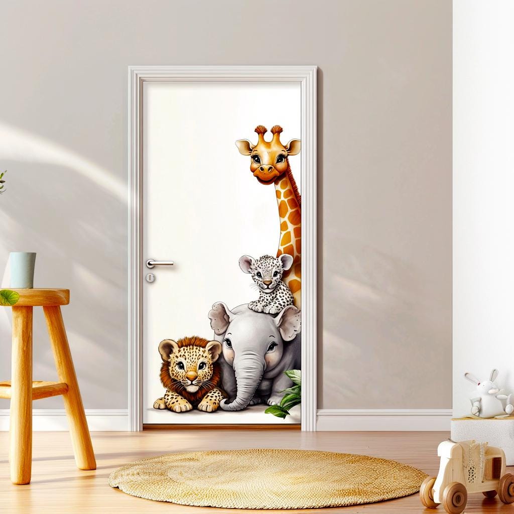 Printed vinyl decal artwork showing the intended door