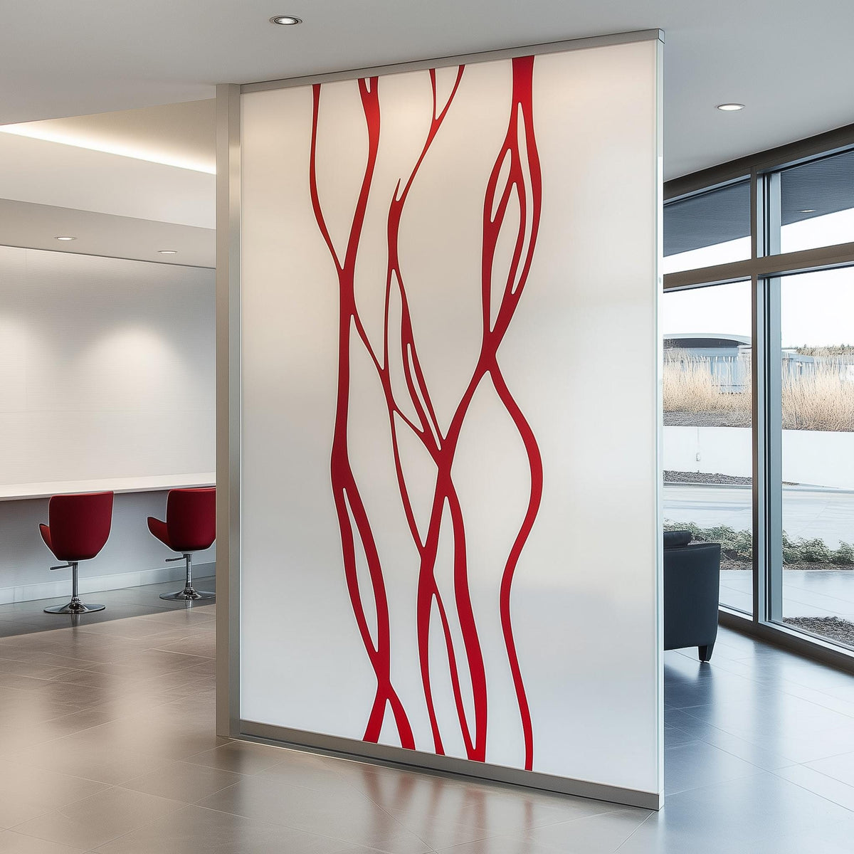 Additional product presentation of Abstract Line Frosted Glass Sticker.