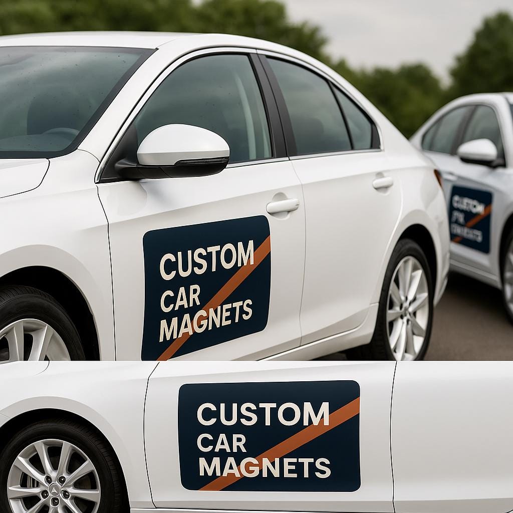 Product gallery view of 2x Custom Car Magnet.