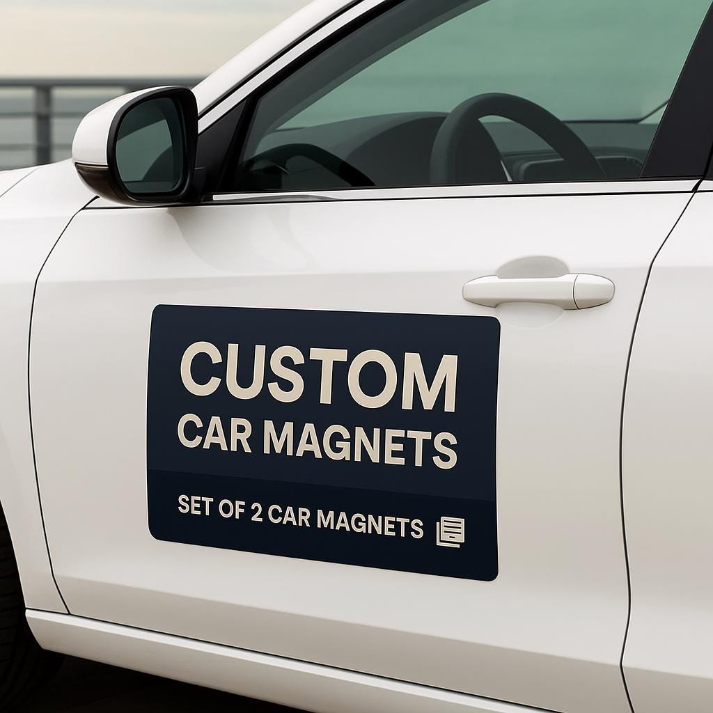 Alternate product view of 2x Custom Car Magnet.