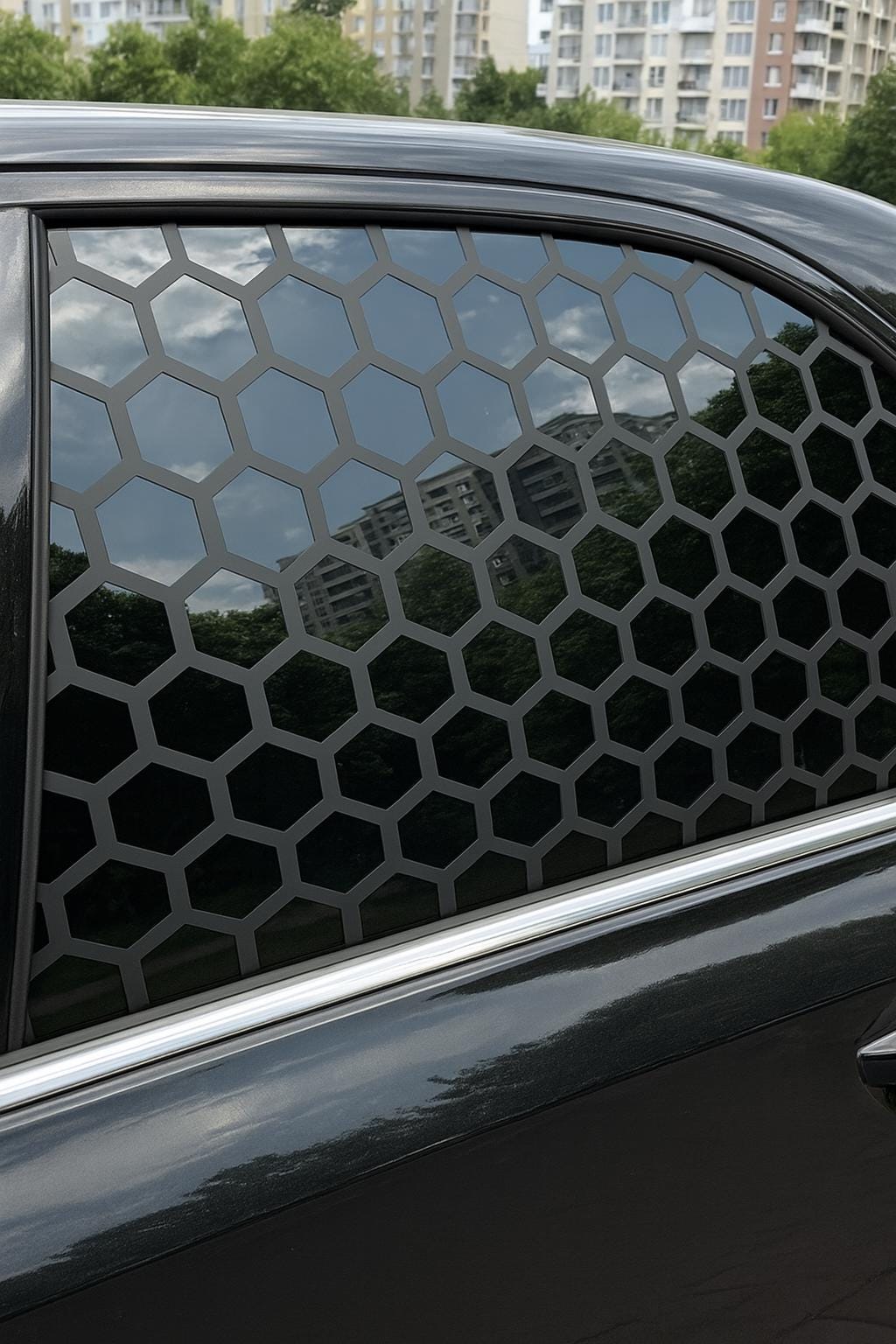 Additional product presentation of 2x Honeycomb Window Decals for Cars.