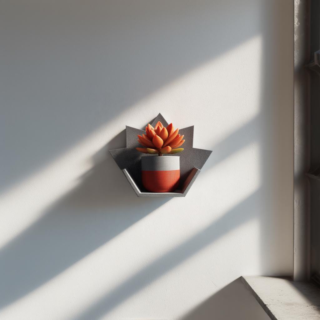 Maple Leaf Wall Shelf featuring small potted plant