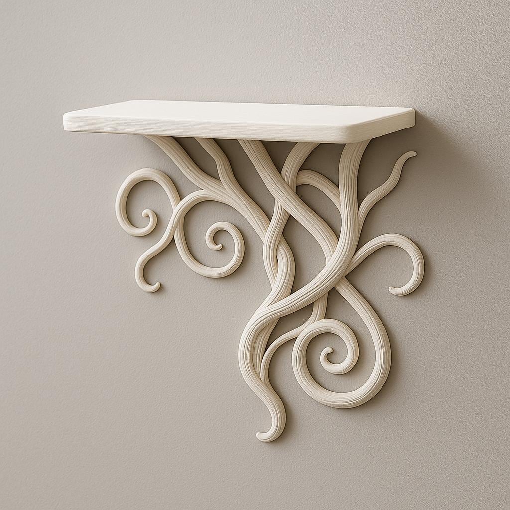 Additional product view of 3D Printed Botanical Vine Wall Shelf.