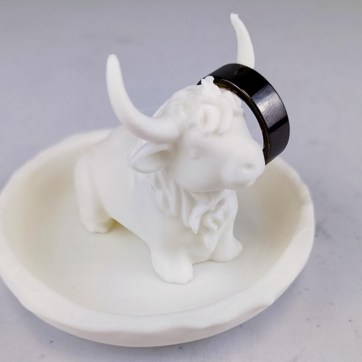 Alternate product view of 3D Printed Highland Cow Jewelry Dish.
