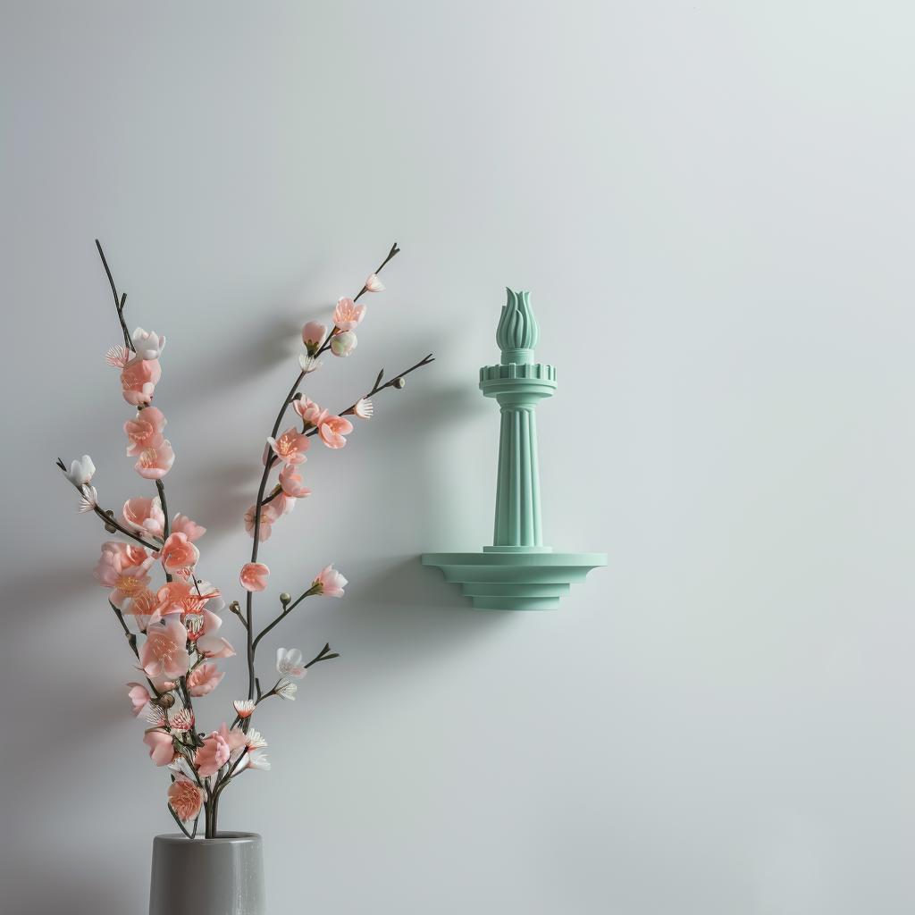3D printed Minimal Liberty Torch Wall Art with simplified Liberty torch silhouette