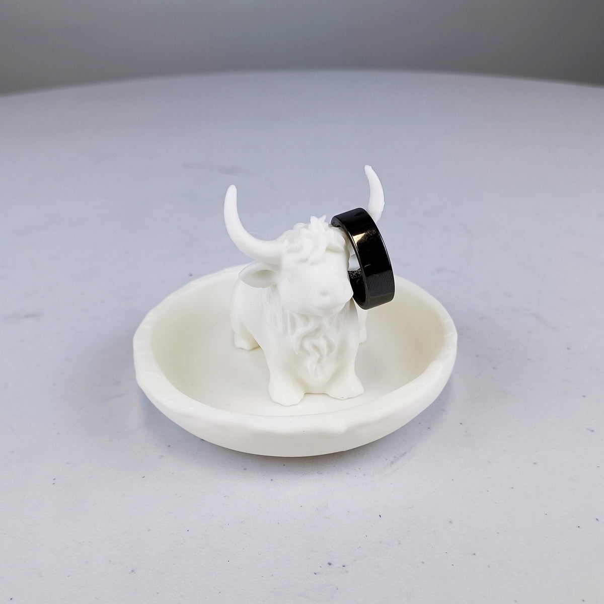 Additional product view of 3D Printed Highland Cow Jewelry Dish.