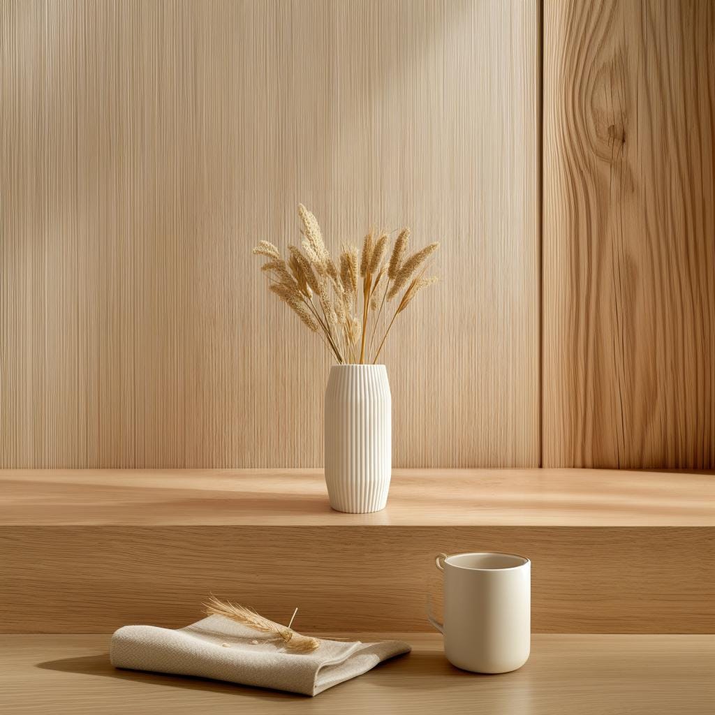 Ribbed Dry Flower Vase featuring vertical texture, holding dried grasses