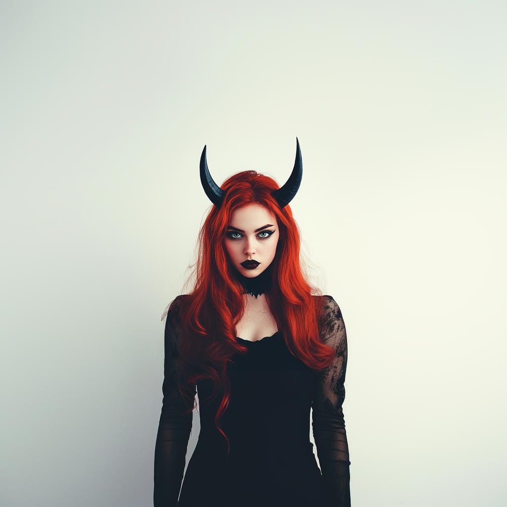 Physical tall curved demon horns headband designed with two tall textured horns with an upward curved fantasy silhouette