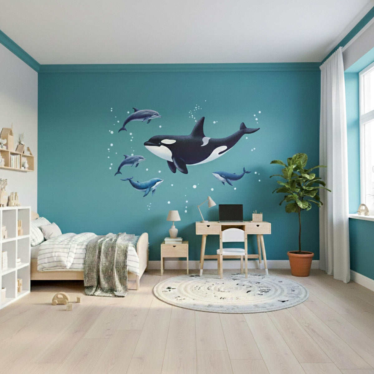 Product presentation view of Whale Wall Decal.