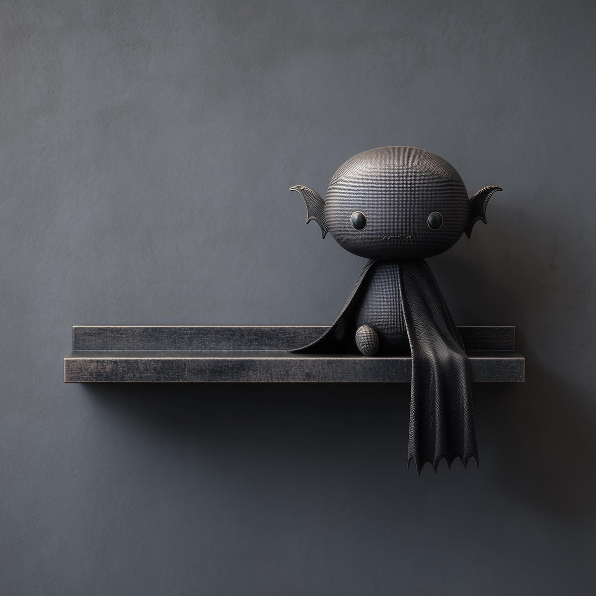 Vampire Bat Wall Shelf featuring cute dark fantasy bat support beneath a display ledge