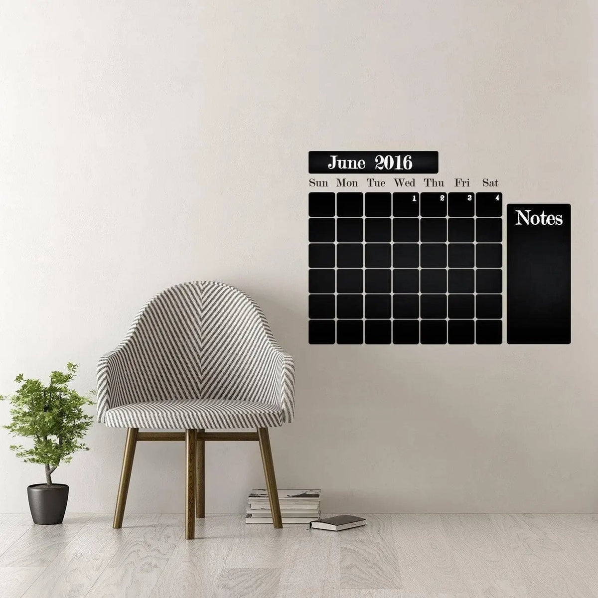 Alternate product view of Chalkboard Wall Sticker with Monthly Planner Design.