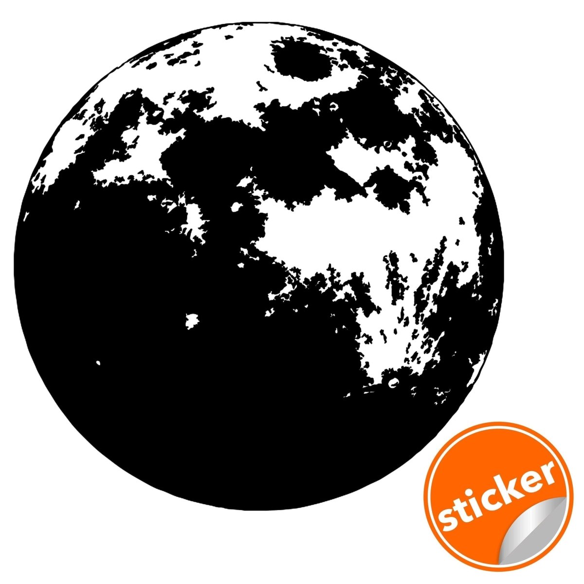 Black and white moon wall sticker.