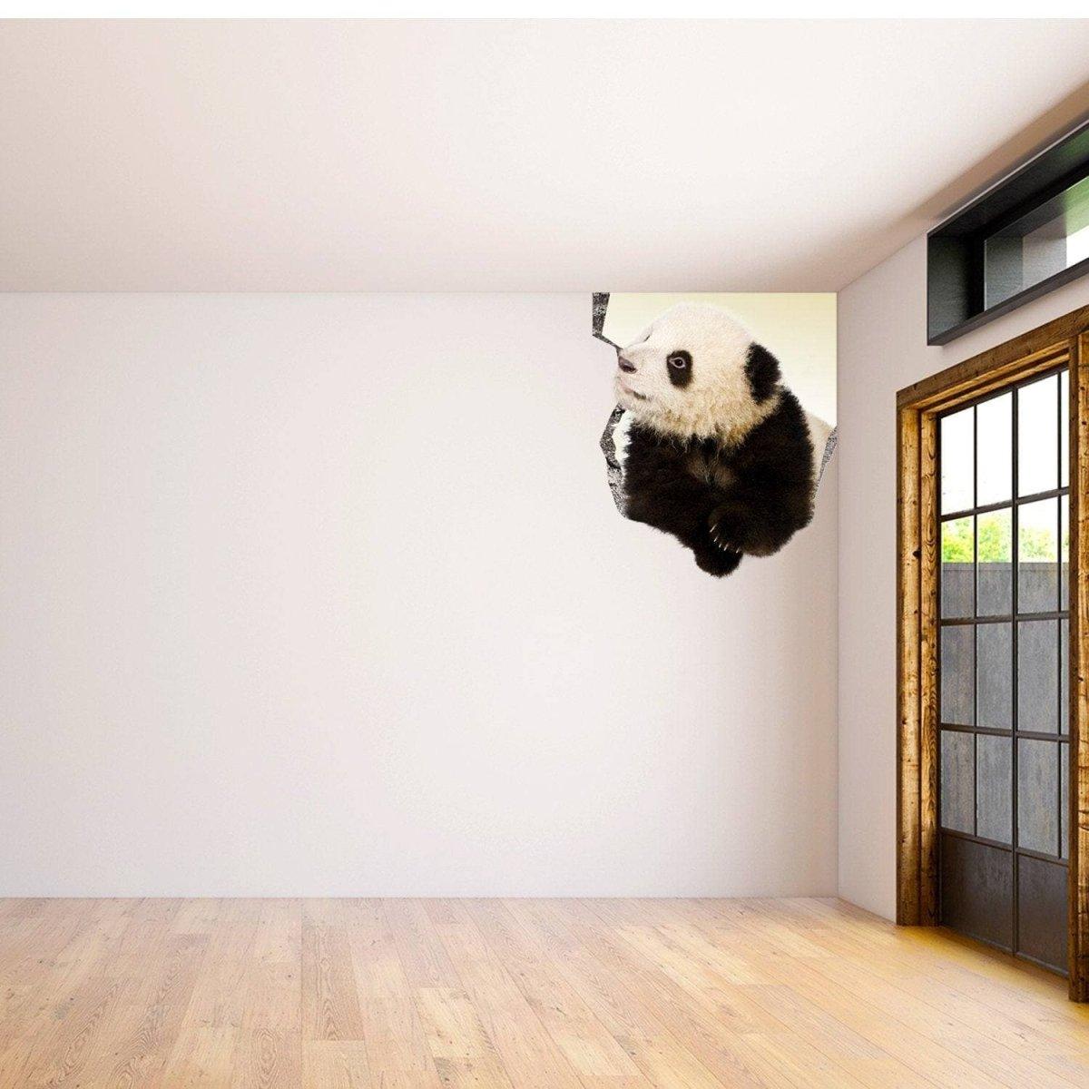 3D Wildlife Porthole Wall Decal featuring a cute panda.