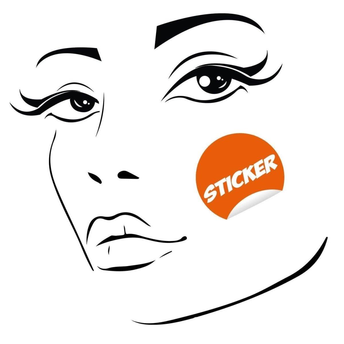 Charming silhouette wall decal featuring a woman's face for elegant interior design.