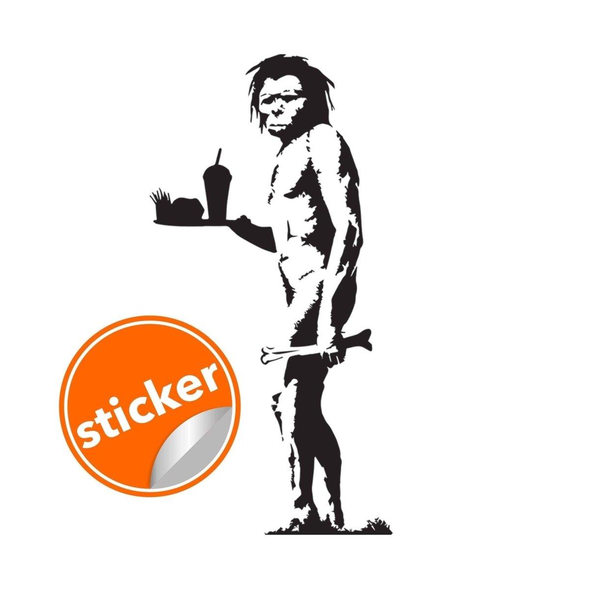 Caveman vinyl wall sticker featuring humorous comic style art.