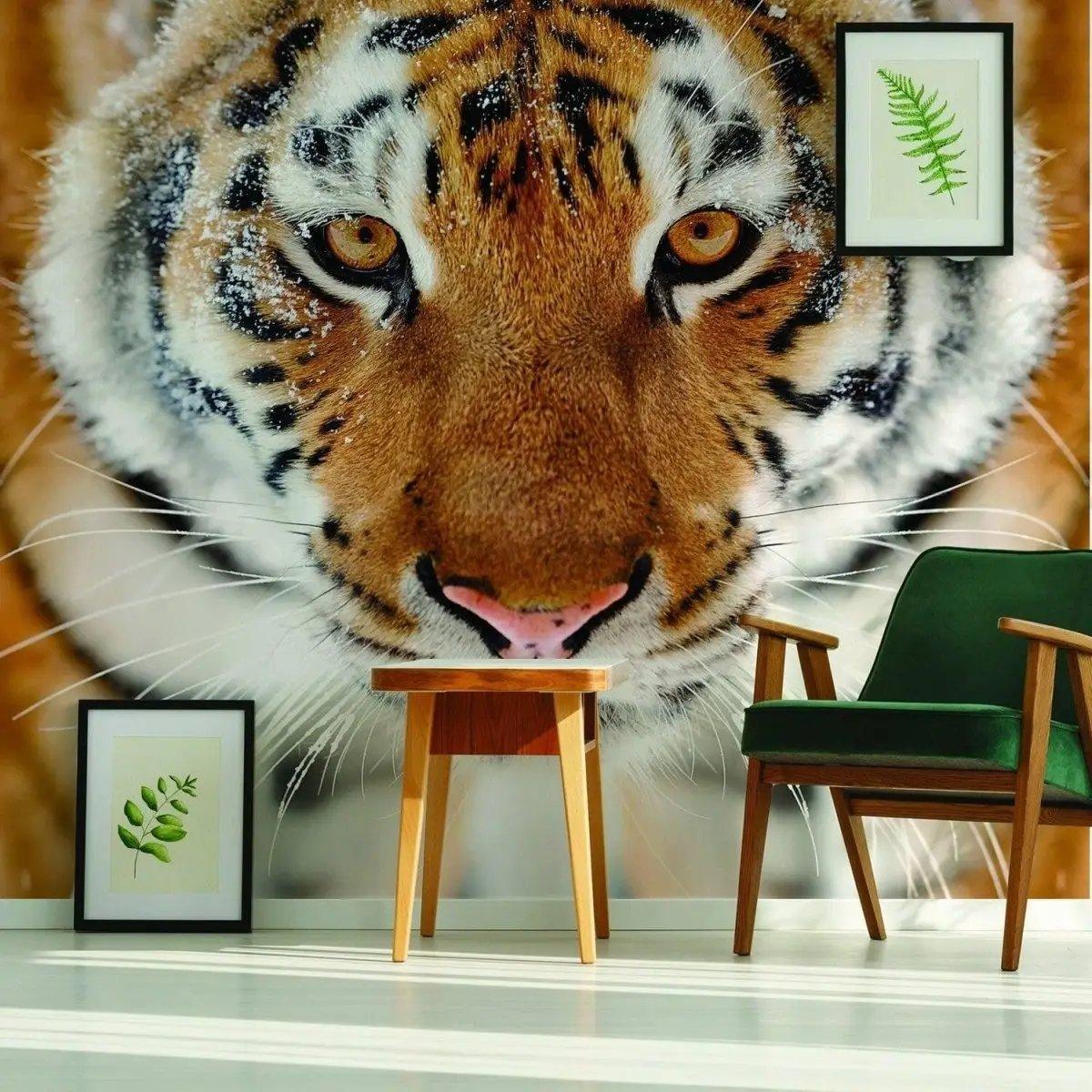 Stylish tiger wall decal design elevating home decor with an exotic touch and vibrant colors.