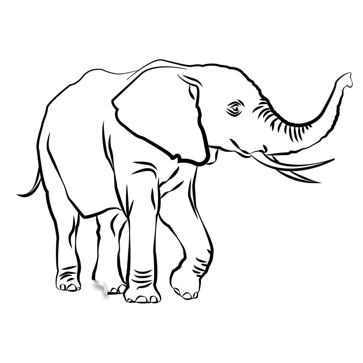 Cute vinyl elephant wall sticker design for playful room decor.