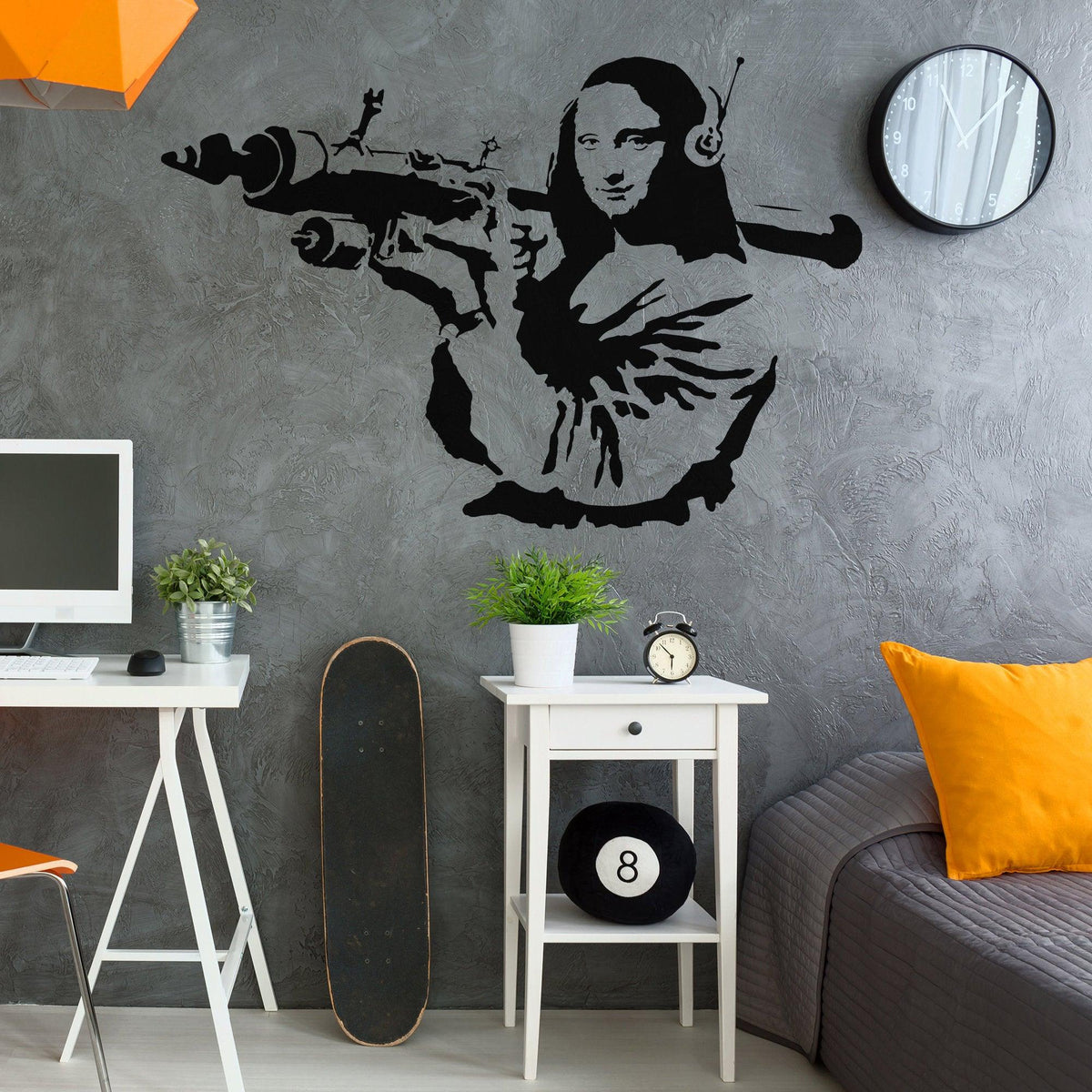 Mona Lisa wall sticker with a modern street art twist.