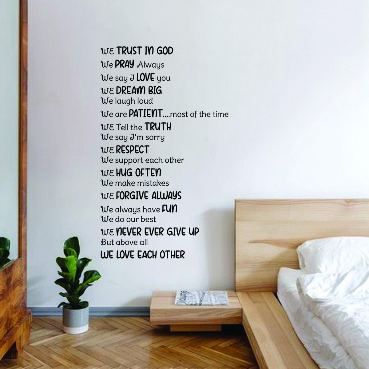 Christian wall vinyl sticker featuring inspirational Bible quotes for home decor.