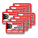 Set of 10 video surveillance warning signs.