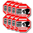 10-pack of video surveillance warning signs stating '24HR Video Surveillance - Trespassers Will Be Prosecuted'.