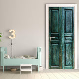 3D vibrant barn door wallpaper mural in a stylish room.