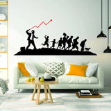 Businessman wall sticker displayed in a modern living room with a growth-themed design.