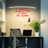 Artistic urban wall decal featuring a graffiti rat and text in a modern office setting.