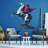 Napoleon vinyl wall art decal on blue wall, adding artistic flair to modern home decor.