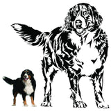 Customizable animal illustration adhesive decal featuring a hand-drawn large dog design alongside a real dog.