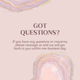 Got questions? Contact us with any concerns and we will respond within one business day, on a stylish background.