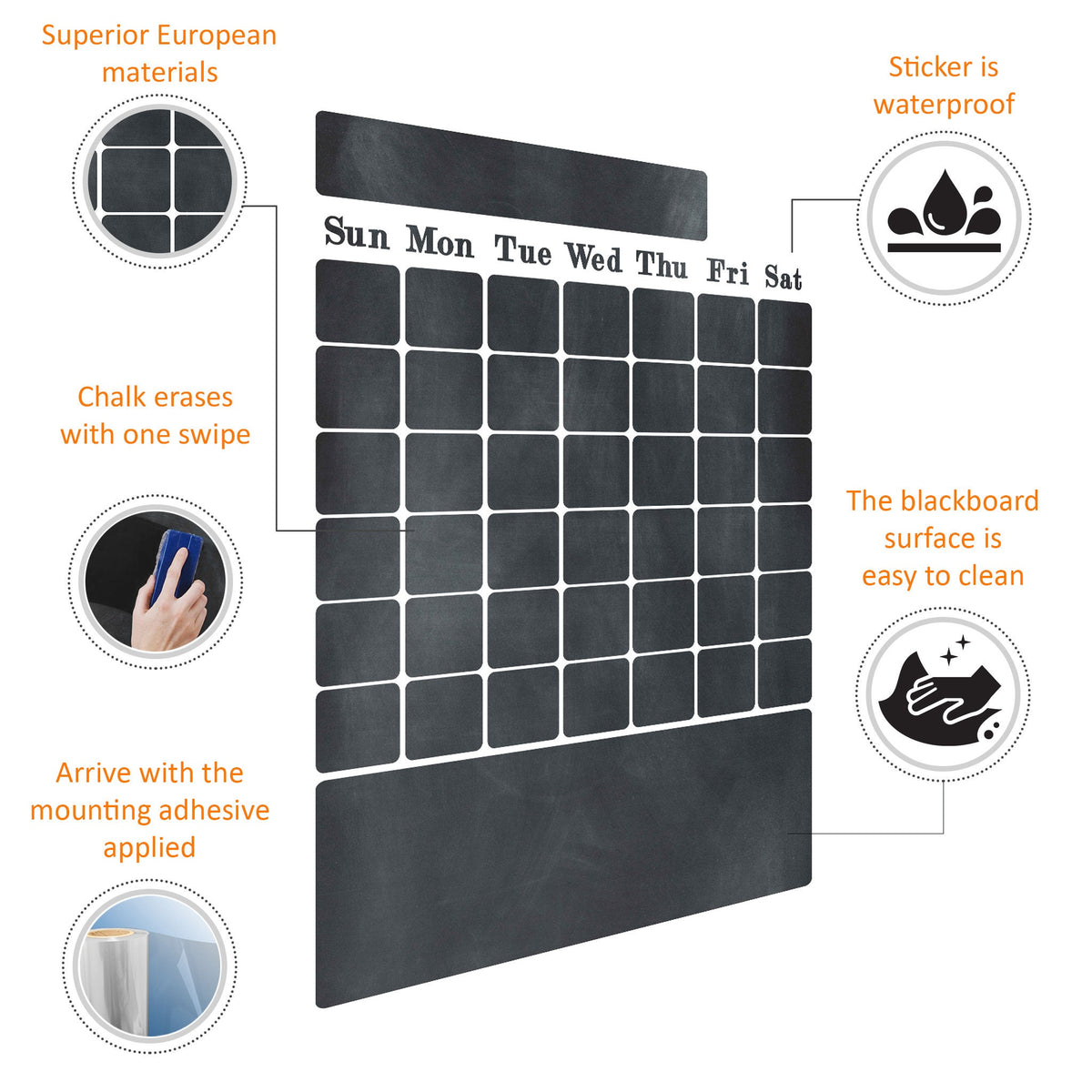 Alternate product presentation of Custom Chalkboard Vinyl Wall Decal.